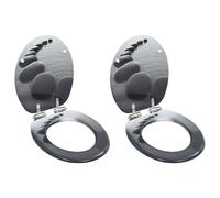 vidaXL 2 pcs Sièges WC MDF et couvercle à fermeture en douceur Pierres