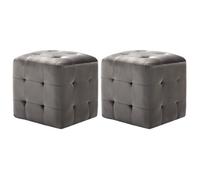vidaXL Tables de chevet Lot de 2 Velours Gris 30x30x30 cm 249017