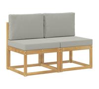 vidaXL 2 Pièce Sofa de Milieu extérieur Bois d'Acacia Massif Blanc, Mobilier de Patio Moderne et Résistant aux Intempéries, Détente de Jardin, Bois Acacia, Confort en Extérieur