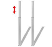 vidaXL 2 Pieds de Table télescopique Acier Inoxydable réglable 710 mm -1100 mm