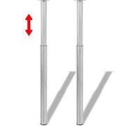 vidaXL 2 Pieds de Table télescopique Acier Inoxydable réglable 710 mm -1100 mm