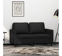 vidaXL Canapé à 2 Places, Causeuse avec Accoudoirs, Siège avec Dossier Rembourré, Meuble de Salon Salle de Séjour, Moderne, Noir Similicuir