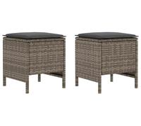 vidaXL : 2 repose-pieds de jardin en résine tressée, gris et gris foncé
