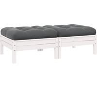 vidaXL 2-Sitzer-Gartensofa mit Kissen Weiß Massivholz Kiefer