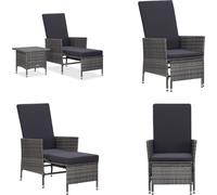 vidaXL 2 tlg. Garten Lounge Set mit Kissen Poly Rattan Grau - Ensemble de meubles de jardin - Ensemble de salon de jardin - Meubles de jardin lounge