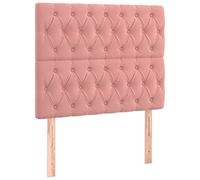 vidaXL 2 x Têtes de Lit Meubles de Chambre à Coucher Accessoires de Lit Simple Têtes de Cadre de Lit Intérieur Rose 90x7x78/88 cm Velours