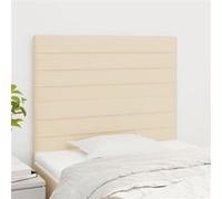 vidaXL 2 x Têtes de Lit Meubles de Chambre à Coucher Accessoires de Lit Simple Têtes de Cadre de Lit Intérieur Crème 90x5x78/88 cm Tissu Blanc G