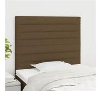 vidaXL 2 x Têtes de Lit Meubles de Chambre à Coucher Accessoires de Lit Simple Têtes de Cadre de Lit Intérieur Marron Foncé 90x5x78/88 cm Tissu 3116457 Marron G