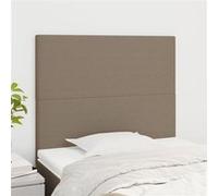 vidaXL 2 x Têtes de Lit Meubles de Chambre à Coucher Accessoires de Lit Simple Têtes de Cadre de Lit Intérieur Taupe 90x5x78/88 cm Tissu Taupe G