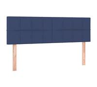 vidaXL 2 x Têtes de Lit Meubles de Chambre à Coucher Accessoires de Lit Simple Têtes de Cadre de Lit Intérieur Bleu 72x5x78/88 cm Tissu
