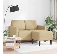 vidaXL 2-zitsbank met chaise L-vorm 125 cm linnen lichtgroen grijs4107080 Vert G