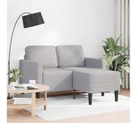 vidaXL 2-zitsbank met chaise L-vormige wolk 125 cm stof grijs4107067 Gris G