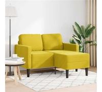 vidaXL Canapé 2 places avec méridienne en L 125 cm velours jaune