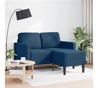 vidaXL 2-zitsbank met ligstoel L-vormig 125 cm stof blauw4107066 Bleu G
