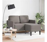 vidaXL 2-zitsbank met ligstoel L-vormig taupe 125 cm stof4107064 Taupe G