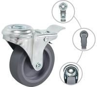 vidaXL 24 pcs Roulettes pivotantes à trou de boulon 75 mm