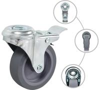 vidaXL 24 pcs. Roulettes pivotantes avec trou au dos 75 mm