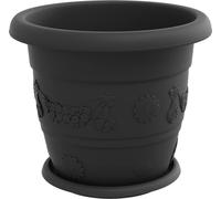 vidaXL : 24 pots de fleurs, noirs, diamètre 30 cm, hauteur 25 cm, en plastique