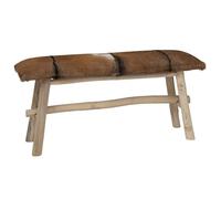 vidaXL 244547 Banc véritable et Cuir de Teck, Taille Unique