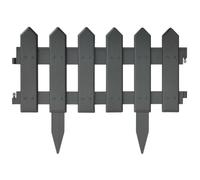 vidaXL 25x Bordures de Pelouse Bordures de Jardin Bordures de Gazon Bordures d'herbe Parterre Rebord de Jardin Extérieur Anthracite 10 m PP