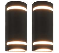 vidaXL 2x Appliques Murales d'Extérieur Demi-rond Lampe Eclairage Mural Luminaire Couloir Chambre Allée Jardin Balcon 45649