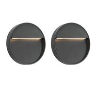 vidaXL 2X Appliques Murales LED d'Extérieur Lampe Eclairage Mural Luminaire Couloir Chambre Allée Jardin Balcon Escalier Maison Noir Rond