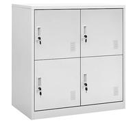 vidaXL Armoires à casiers 2 pcs verrouillables pour bureau Acier Gris clair 90x45x92,5 cm