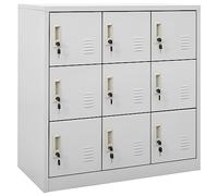 vidaXL 2X Armoires à Casiers Meubles de Classement Verrouillables Armoires de Rangement Organisateur Bureau Gris Clair 90x45x92,5 cm Acier
