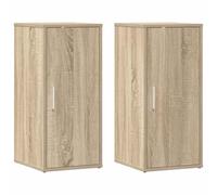 vidaXL 2X Armoires à Chaussures Etagères à Chaussures Murales Suspendues Organisateurs Meubles de Rangement Chêne Sonoma 32x35x70 cm Aggloméré