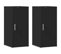 vidaXL 2X Armoires à Chaussures Organisateurs Range-Chaussures Etagères Meubles Armoires de Rangement Entrée Noir 32x35x70 cm Aggloméré