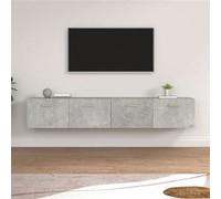 vidaXL 2x Armoires Murales Armoire Suspendue Centre de Divertissement Flottante Salon Salle de Séjour intérieur Gris Béton 100x36,5x35 cm Gris G