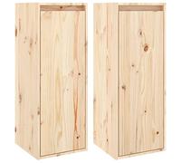 vidaXL 2X Armoires Murales Armoires Flottantes Suspendues Meubles de Rangement Salon Salle de Séjour Intérieur 30x30x80 cm Bois de Pin Massif