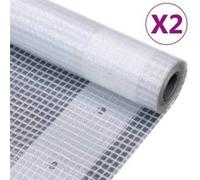 vidaXL Bâche de couverture grillagée 2 pcs 260 g/m² 2x5 m blanc
