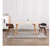 Chaises De Salle À Manger 2 Pcs Bois Courbé Et Tissu Gris - Vidaxl