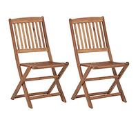 vidaXL 2X Bois d'Acacia Solide Chaises Pliables d'Extérieur Sièges de Salle à Manger de Jardin Chaises de Patio Meubles de Terrasse