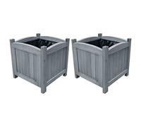 vidaXL 2X Bois de Sapin Massif Lits Surélevés de Jardin Jardinière Pot de Fleurs Bac à Plante Pot de Plante Bac de Fleurs Extérieur 30x30x30 cm