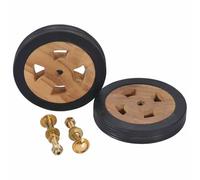 vidaXL 2X Bois de Teck Solide Roues de Rechange pour Transat Roues de Chaise Longue Roulette de Chaise Longue Jardin Patio Extérieur Marron