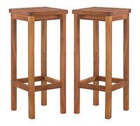 vidaXL Tabouret de bar 2 pcs. Bois massif acacia