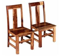 vidaXL 2x Bois Massif de Sesham Chaises de Salle à Manger Chaises à Dîner Sièges de Cuisine Repas Meubles de Cuisine Maison 243964