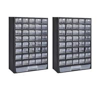vidaXL 2X Boîte à Outils de Rangement 41 Tiroirs Plastique Étagère Armoire