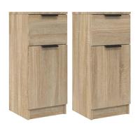 vidaXL 2X Buffets Armoires de Rangement Meubles de Rangement Armoires Latérales Tables de Chevet Salon Chêne Sonoma 30x30x70 cm Bois d'Ingénierie