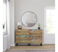 vidaXL Buffets 2 pcs 60x33x75 cm Bois massif de récupération Marron
