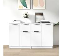vidaXL 2x Buffets Armoires Latérales Armoires de Console Meubles de Salon Salle de Séjour Intérieur Blanc 60x30x70 cm Bois d'Ingénierie Blanc G