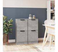 vidaXL Buffets latéraux 2x – Meuble de rangement salon Gris béton 30x30x70 cm
