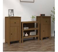 vidaXL 2x Buffets Armoires Latérales Organisateurs de Maison Meubles de Rangement Salon Intérieur Marron Miel 40x35x80 cm 813761