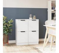 Buffets 2 pcs blanc 30x30x70 cm bois d ingénierie Blanc G