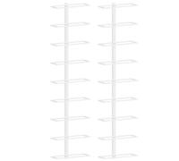 vidaXL 2X Casier à Vin Mural pour 9 Bouteilles Casier à Bouteilles Porte-Bouteille Étagère à Vin Stockage Rangement Maison Intérieur Blanc Fer