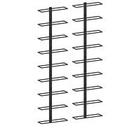 vidaXL 2X Casiers à Bouteilles Muraux pour 18 Bouteilles Etagère à Vin Porte-Bouteilles Casier à Vin Stockage Range-Bouteilles Maison Noir Fer