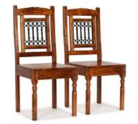 vidaXL Chaise à manger 245644 en bois avec finition - Lot de 2