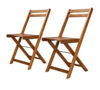 vidaXL Chaises de bistrot d'extérieur 2 pcs. Bois massif acacia